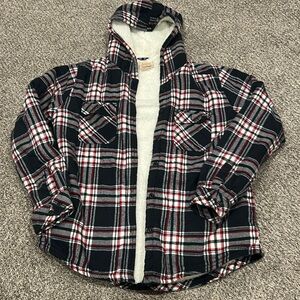 Fleece lined plaid jacket